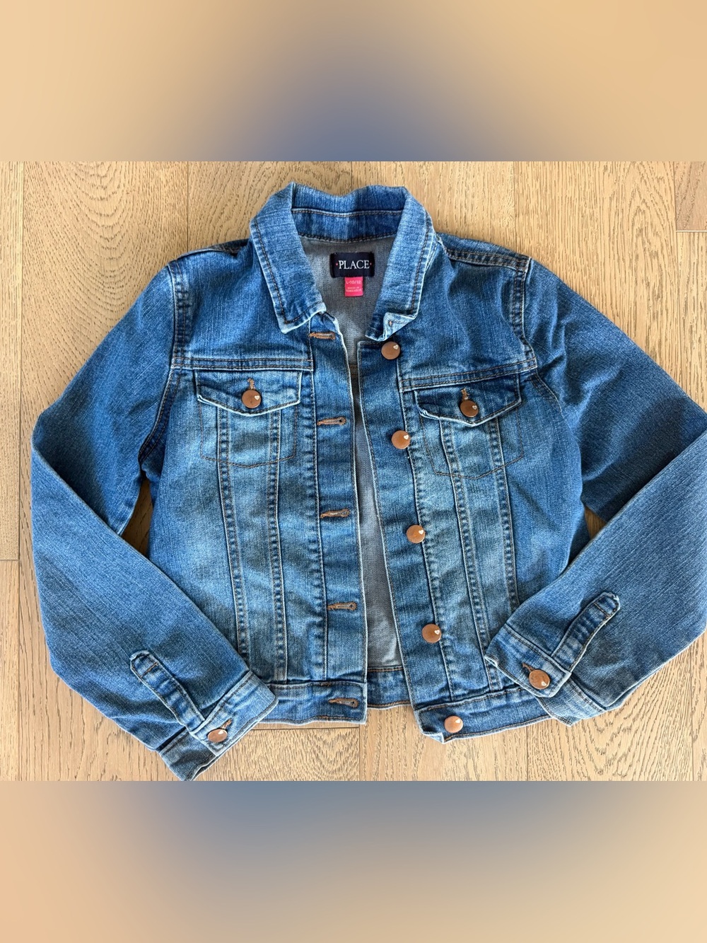 The Children's Place Girls Blue Denim Jean Jacket Coat Size L 10/12